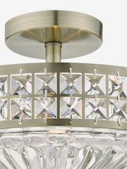 Dar Lighting Brass Olona 3L Light Semi Flush Ceiling Light - Image 3 of 4