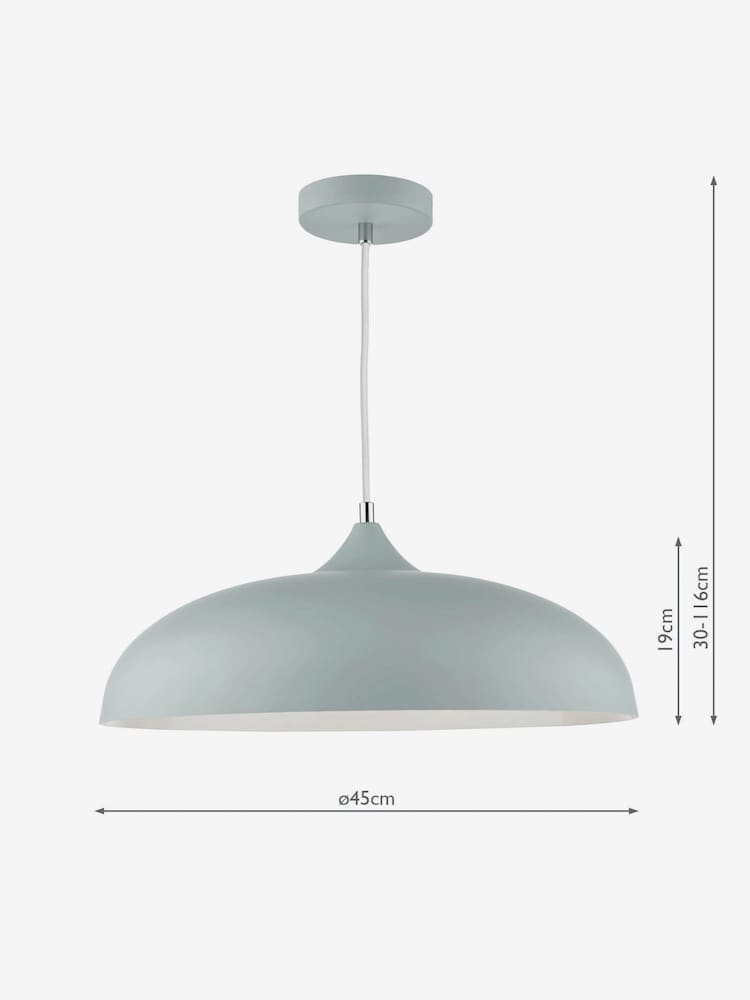 Dar Lighting Grey Kaelan 1 Light Pendant Ceiling Light - Image 1 of 2