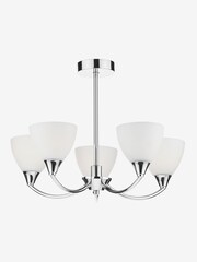 Dar Lighting Chrome Watson 5 Light Semi Flush Ceiling Light - Image 1 of 4