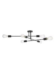Dar Lighting Black Neve 6 Light Flush Ceiling Light - Image 1 of 2