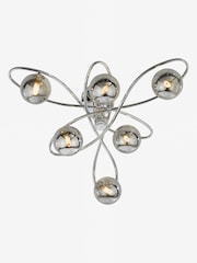 Dar Lighting Chrome Lysandra 6 Light Semi-Flush Ceiling Light - Image 2 of 4