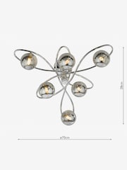 Dar Lighting Chrome Lysandra 6 Light Semi-Flush Ceiling Light - Image 4 of 4