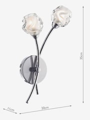 Dar Lighting Chrome Seattle 2 Light Wall Light - Image 3 of 5