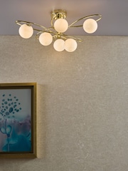 Dar Lighting Gold Lysandra 6 Light Semi-Flush Ceiling Light - Image 1 of 5