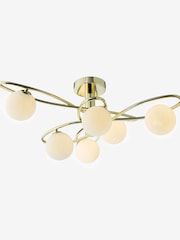 Dar Lighting Gold Lysandra 6 Light Semi-Flush Ceiling Light - Image 2 of 5