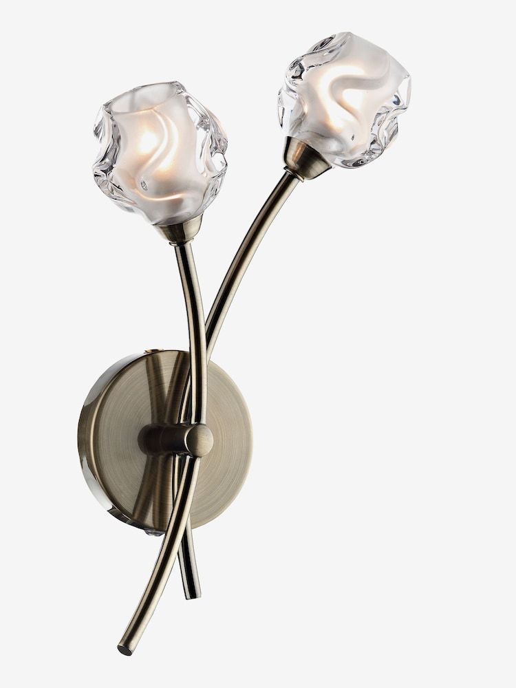 Dar Lighting Brass Seattle 2 Light Wall Light - Image 1 of 4