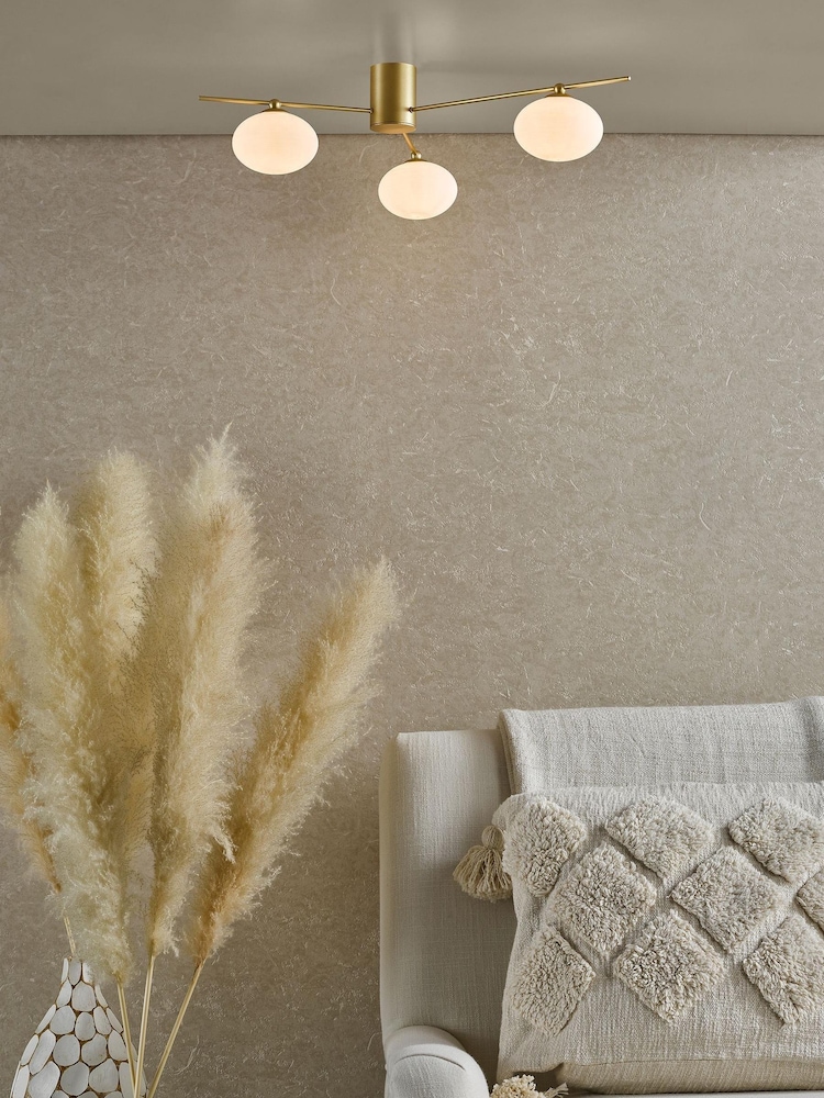 Dar Lighting Gold Jasper 3 Light Flush Ceiling Light - Image 1 of 5