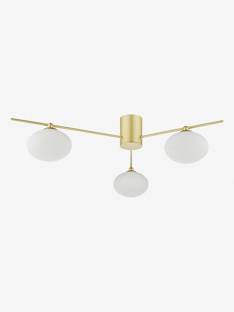 Dar Lighting Gold Jasper 3 Light Flush Ceiling Light - Image 2 of 5