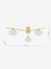 Dar Lighting Gold Jasper 3 Light Flush Ceiling Light - Image 3 of 5