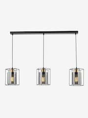 Dar Lighting Black Tatum 3 Light Bar Pendant Ceiling Light - Image 1 of 5