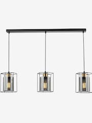 Dar Lighting Black Tatum 3 Light Bar Pendant Ceiling Light - Image 2 of 5