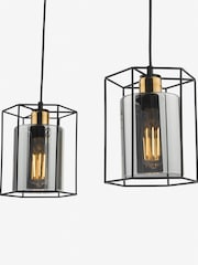 Dar Lighting Black Tatum 3 Light Bar Pendant Ceiling Light - Image 4 of 5