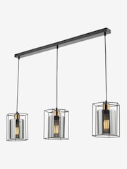 Dar Lighting Black Tatum 3 Light Bar Pendant Ceiling Light - Image 5 of 5