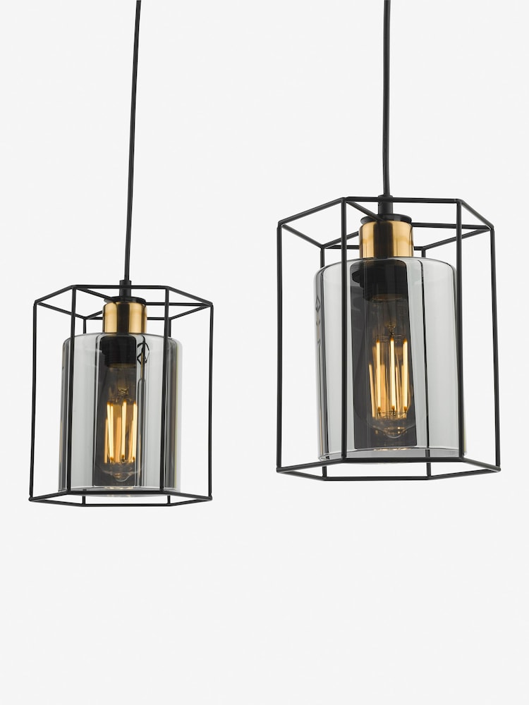 Dar Lighting Black Tatum 3 Light Bar Pendant Ceiling Light - Image 5 of 5 Dar Lighting Black Tatum 3 Light Bar Pendant Ceiling Light - Image 5 of 5