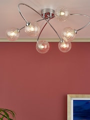 Dar Lighting Chrome Etta 6 Light Semi Flush Ceiling Light - Image 1 of 5