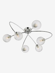 Dar Lighting Chrome Etta 6 Light Semi Flush Ceiling Light - Image 2 of 5