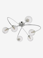 Dar Lighting Chrome Etta 6 Light Semi Flush Ceiling Light - Image 3 of 5