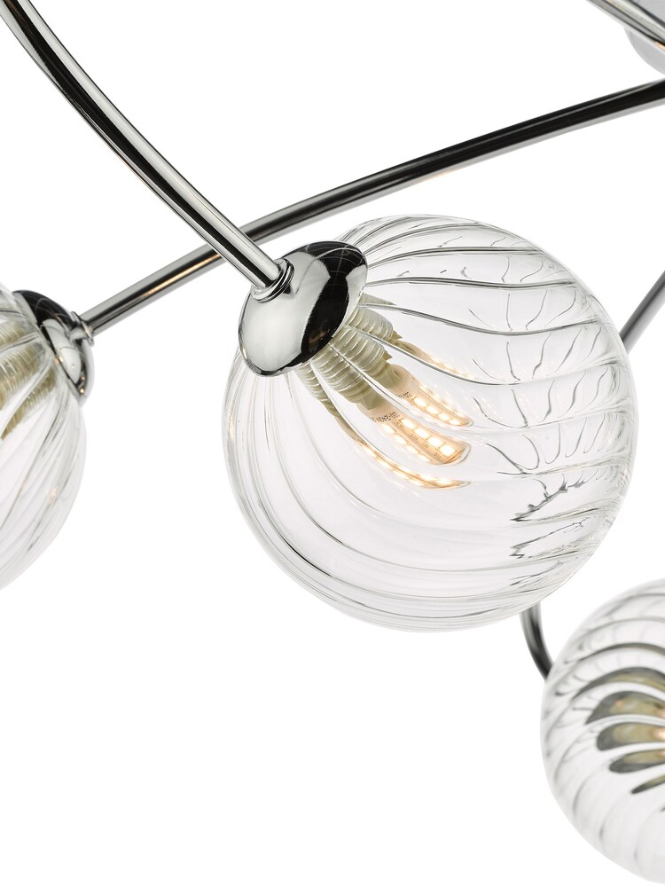 Dar Lighting Chrome Etta 6 Light Semi Flush Ceiling Light - Image 1 of 1