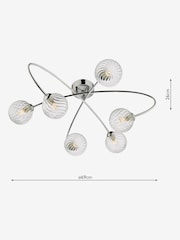 Dar Lighting Chrome Etta 6 Light Semi Flush Ceiling Light - Image 5 of 5