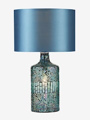 Dar Lighting Blue Guru Table Lamp Mosaic Dual Source With Shade - Image 1 of 2