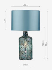 Dar Lighting Blue Guru Table Lamp Mosaic Dual Source With Shade - Image 2 of 2