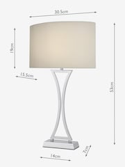 Dar Lighting Chrome Oporto Table Lamp - Image 3 of 3