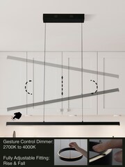 Searchlight Black Stella Gesture Control Bar Pendant Ceiling Light - Image 1 of 4