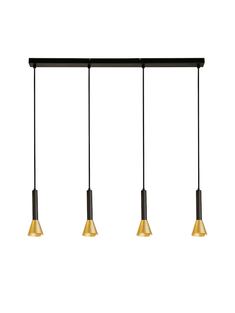 Searchlight Black Helenium 4 Light Bar Pendant Ceiling Light - Image 2 of 4