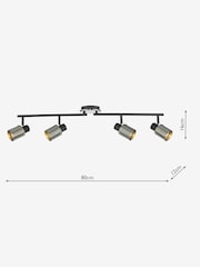 Dar Lighting Chrome Ryan 4 Light Bar Spotlight - Image 2 of 5