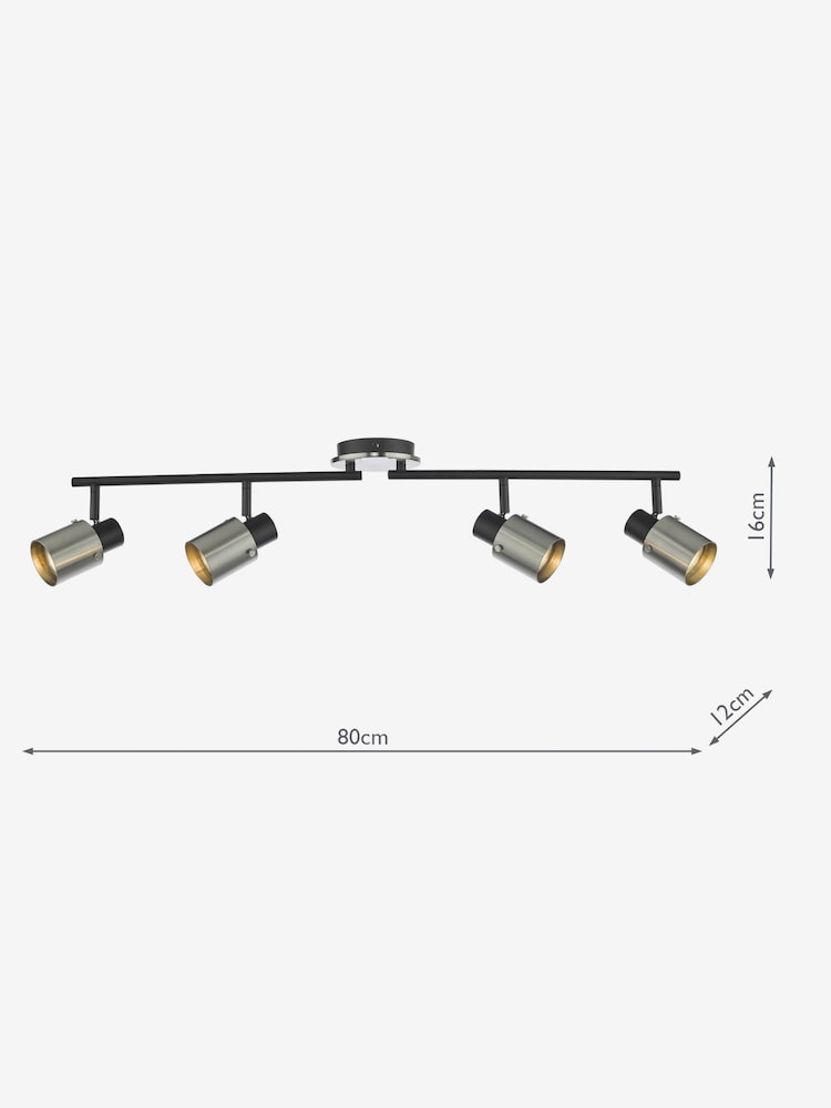 Dar Lighting Chrome Ryan 4 Light Bar Spotlight - Image 2 of 5
