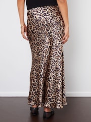 Threadbare Leopard Maxi Satin Slip Skirt - Image 3 of 5