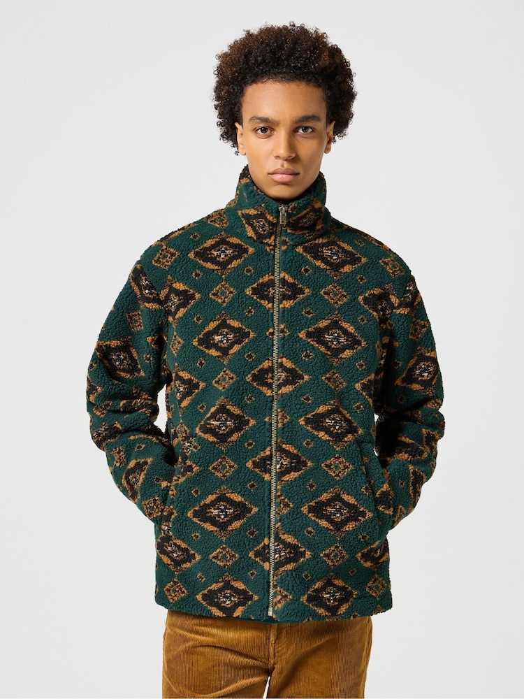 Wrangler Green Casey Shearling Fleece Jacket - Image 1 of 6