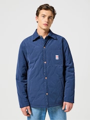 Wrangler Blue Casey Reversible Check 100% Cotton Shacket - Image 4 of 9
