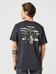 Wrangler Black Back Print Graphic 100% Cotton T-Shirt - Image 1 of 7