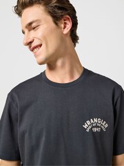Wrangler Black Back Print Graphic 100% Cotton T-Shirt - Image 5 of 7