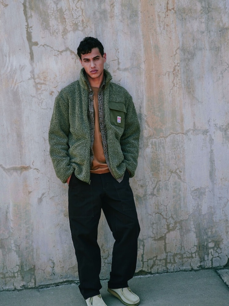 Wrangler Ivy Green Casey Shearling Fleece Jacket - Image 1 of 8 Wrangler Ivy Green Casey Shearling Fleece Jacket - Image 1 of 8
