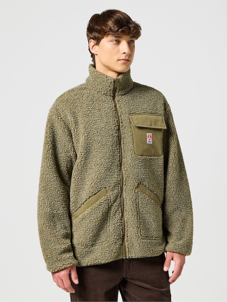 Wrangler Ivy Green Casey Shearling Fleece Jacket - Image 2 of 8