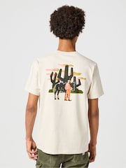 Wrangler Cream Back Print Graphic 100% Cotton T-Shirt - Image 1 of 6