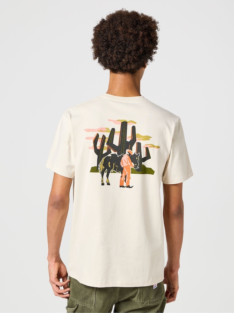 Wrangler Cream Back Print Graphic 100% Cotton T-Shirt - Image 1 of 6