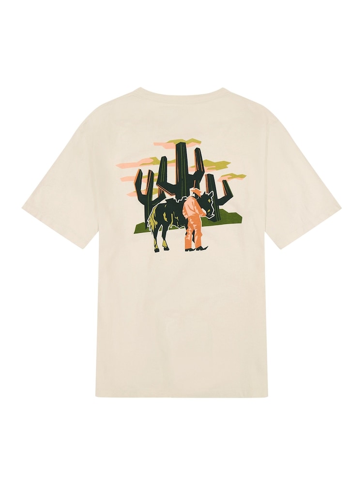 Wrangler Cream Back Print Graphic 100% Cotton T-Shirt - Image 6 of 6