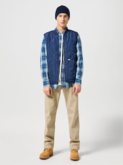 Wrangler Blue Elavated Quilted Vest Gilet - Image 1 of 6