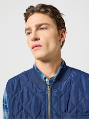 Wrangler Blue Elavated Quilted Vest Gilet - Image 3 of 6