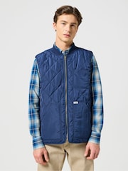Wrangler Blue Elavated Quilted Vest Gilet - Image 5 of 6
