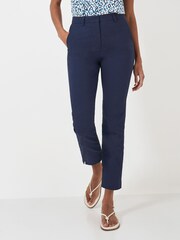 Crew Clothing Blue Smart Cropped Chino Trousers - Image 1 of 4
