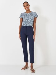Crew Clothing Blue Smart Cropped Chino Trousers - Image 3 of 4