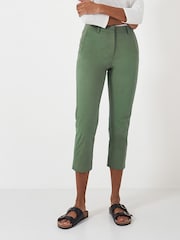 Crew Clothing Green Smart Cropped Chino Trousers - Image 1 of 4