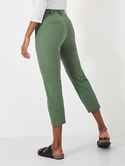 Crew Clothing Green Smart Cropped Chino Trousers - Image 3 of 4