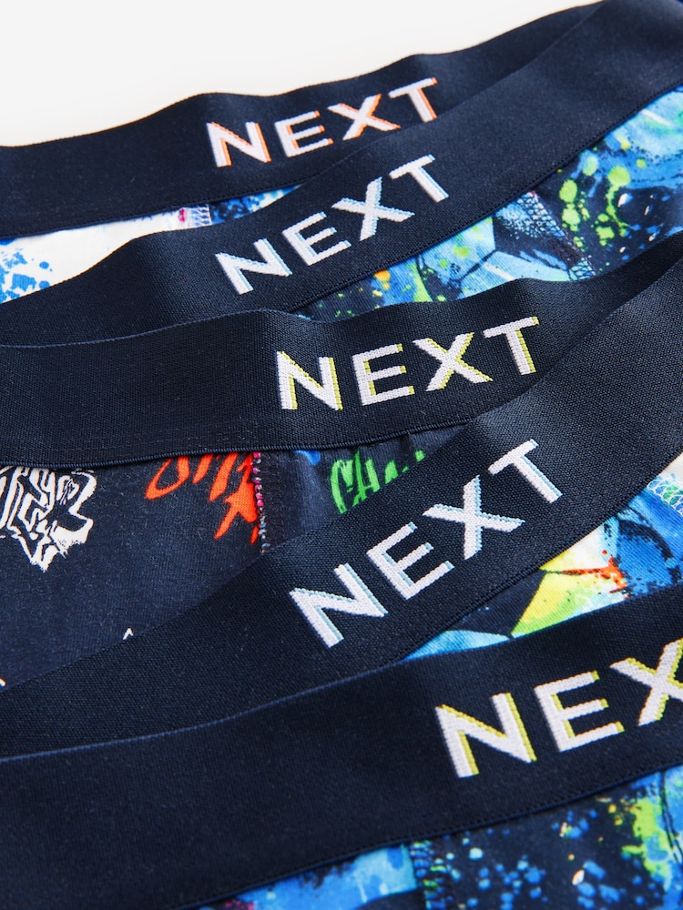 Blue Football Trunks 5 Pack (2-16yrs) - Image 8 of 9