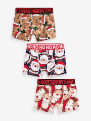 Christmas Print Trunks 3 Pack (1.5-16yrs) - Image 1 of 7