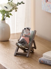 Natural Badger Mum in Deck Chair Ornament - Image 1 of 5